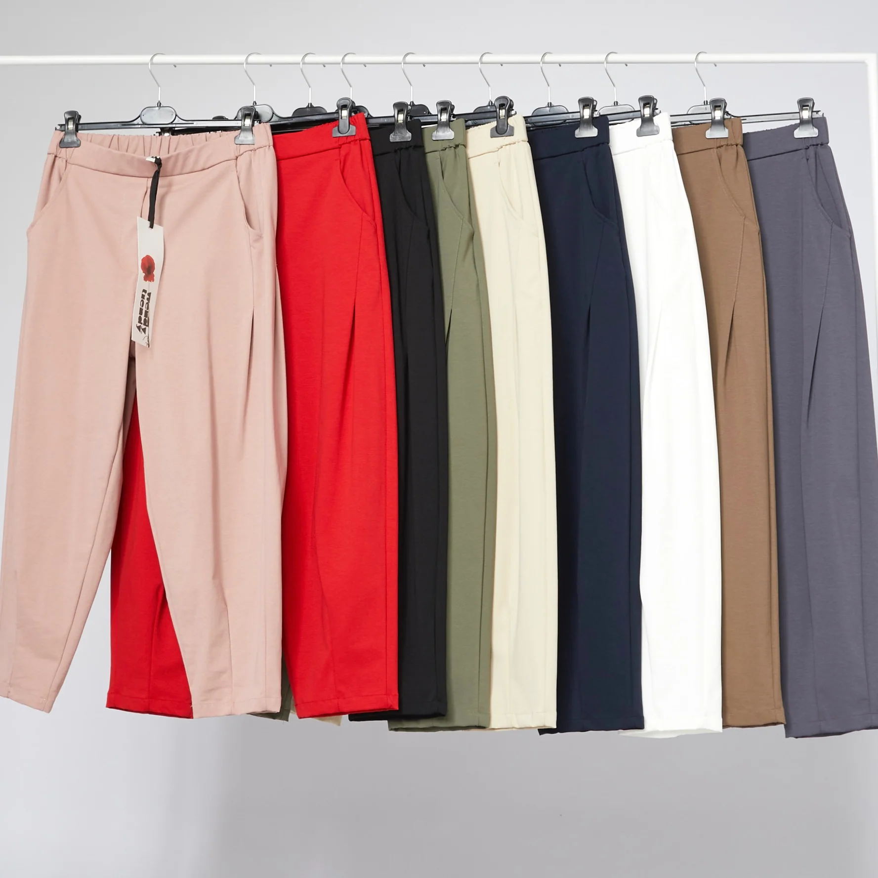 CARROT FIT TROUSERS IN MILAN STITCH FABRIC - Image 9