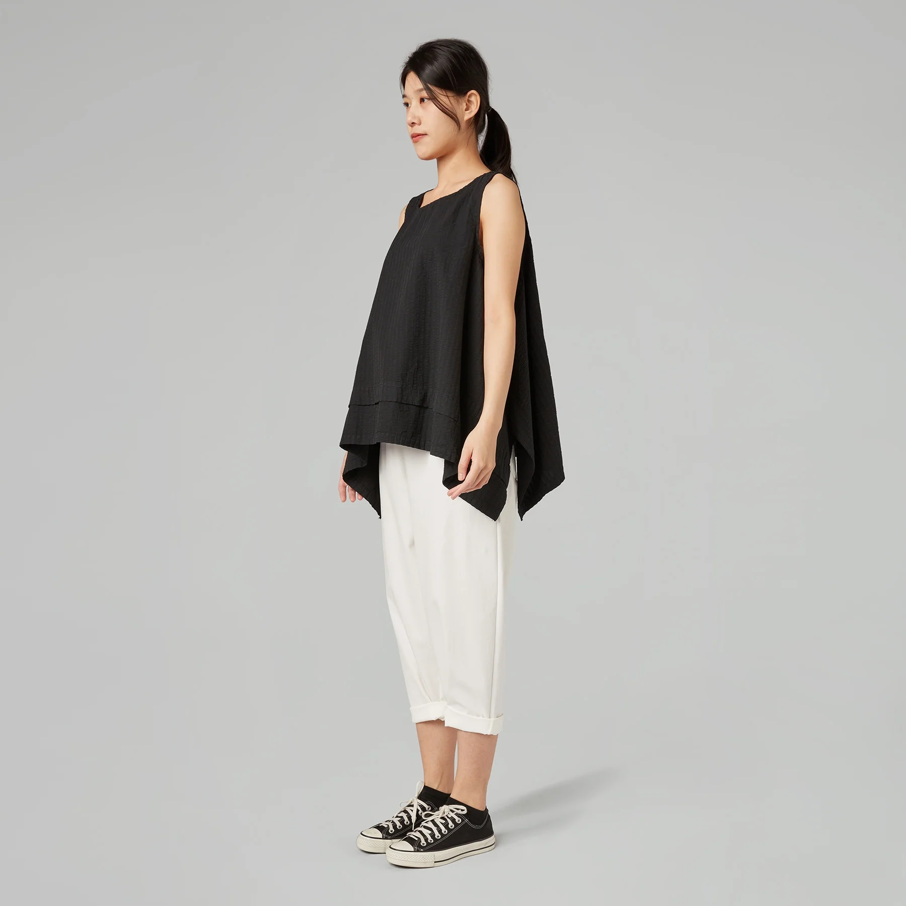 BAGGY PANTS IN PUNTO MILANO FABRIC - Image 10