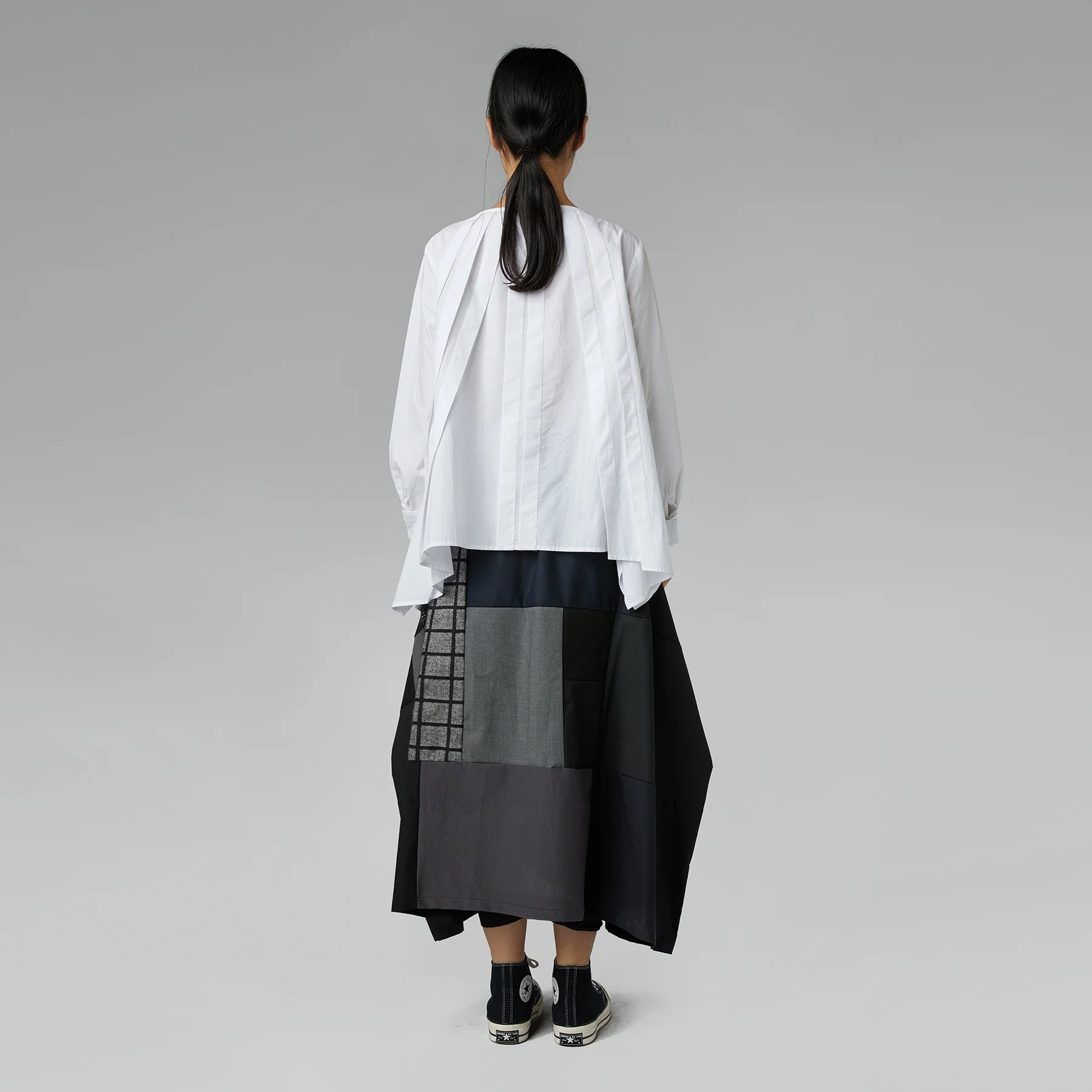 BLOUSE WITH PLEATS WHITE - Image 4