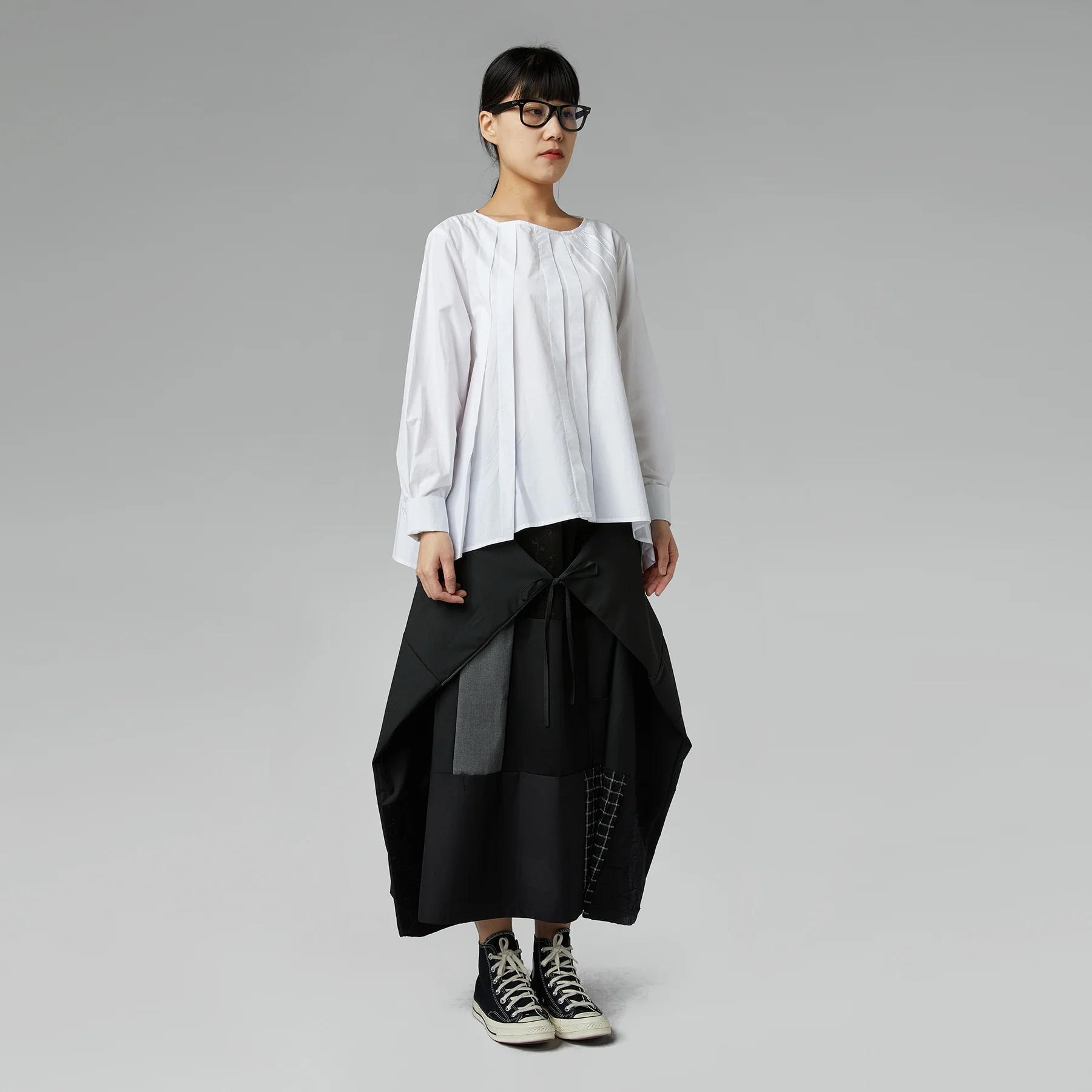 BLOUSE WITH PLEATS WHITE - Image 5