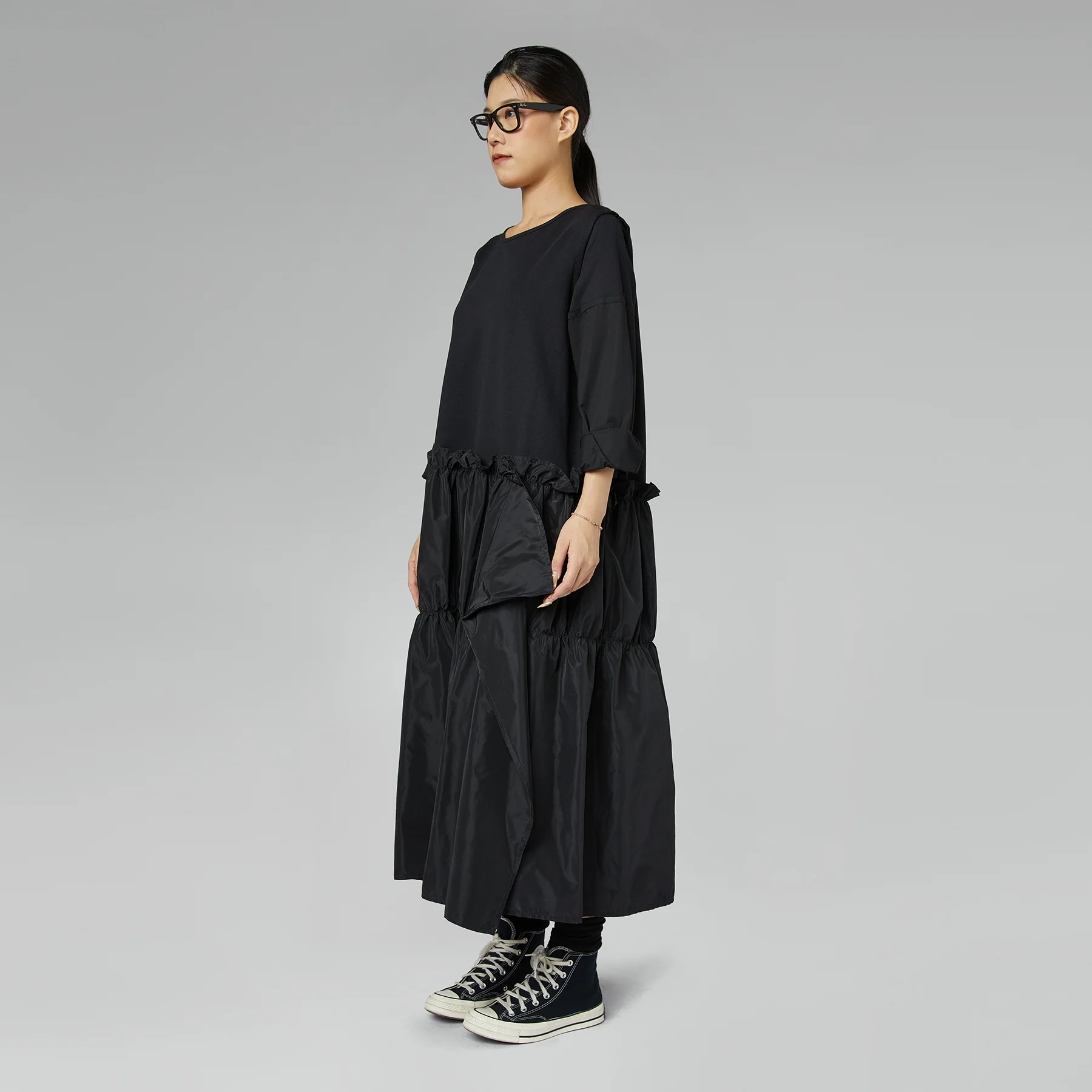 DRESS WITH SKIRT IN TAFFETA - Image 3