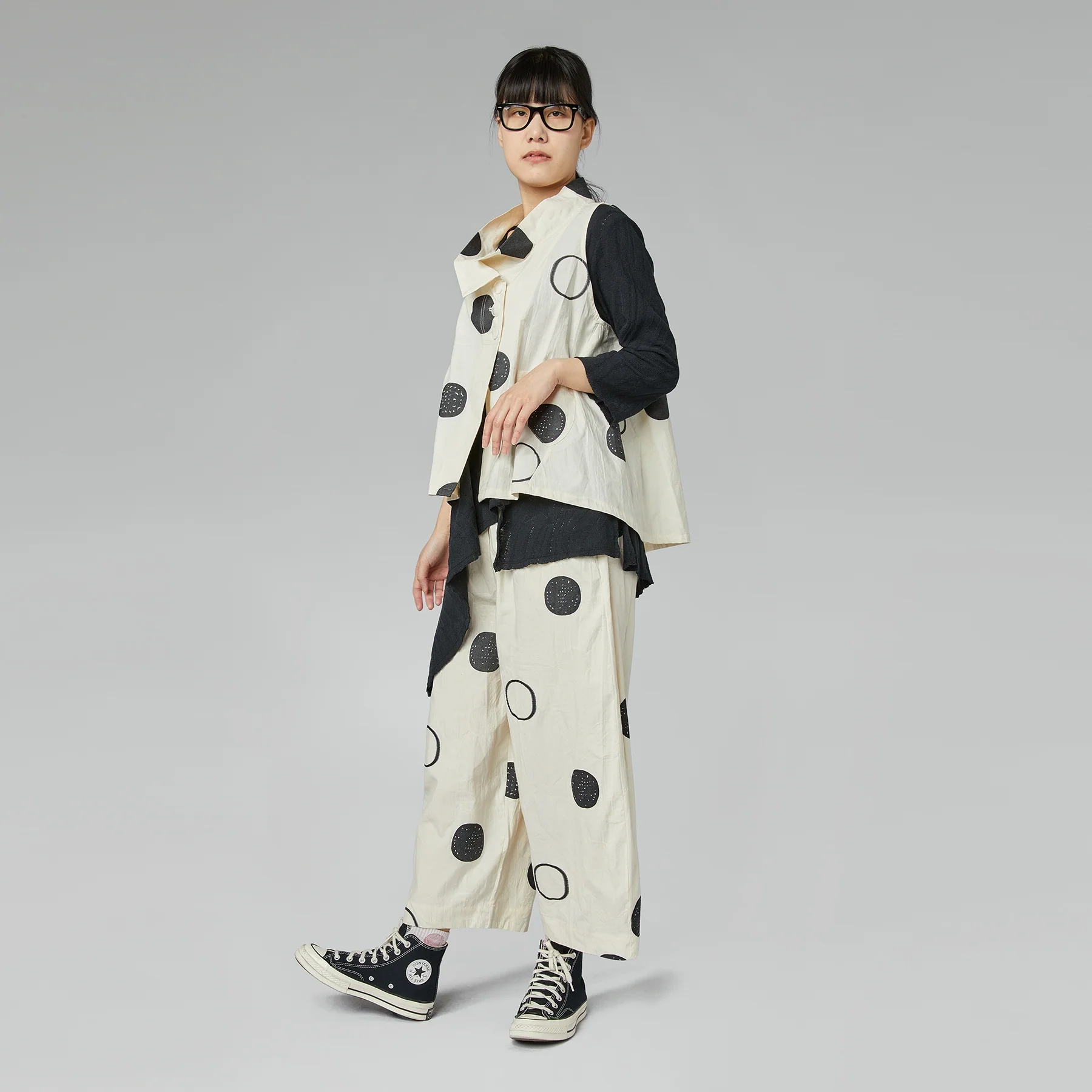 POLKA DOT TOP WITH CUP COLLAR CREAM - Image 5