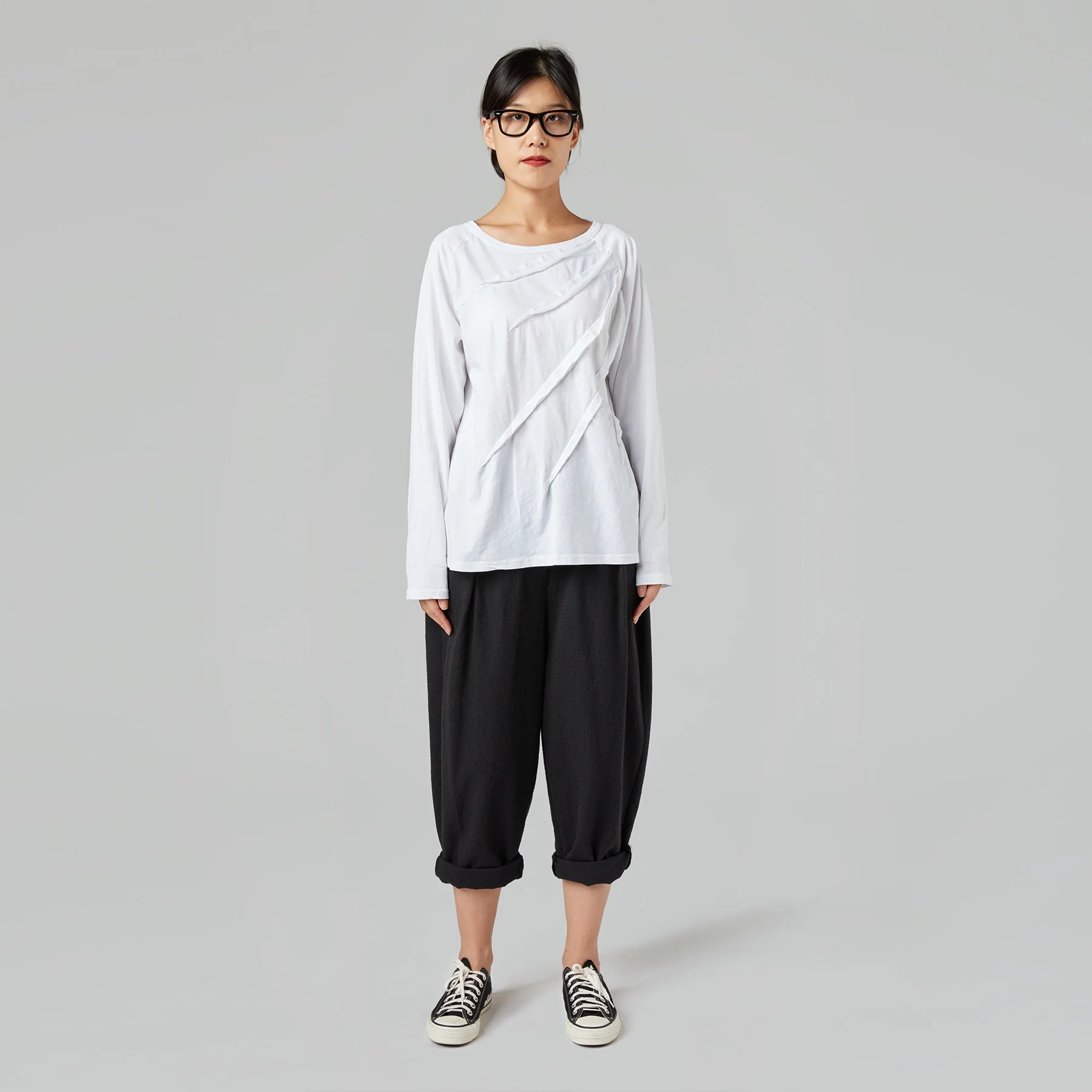 T-SHIRT WITH SEAMS IN COTTON JERSEY FABRIC - Image 3