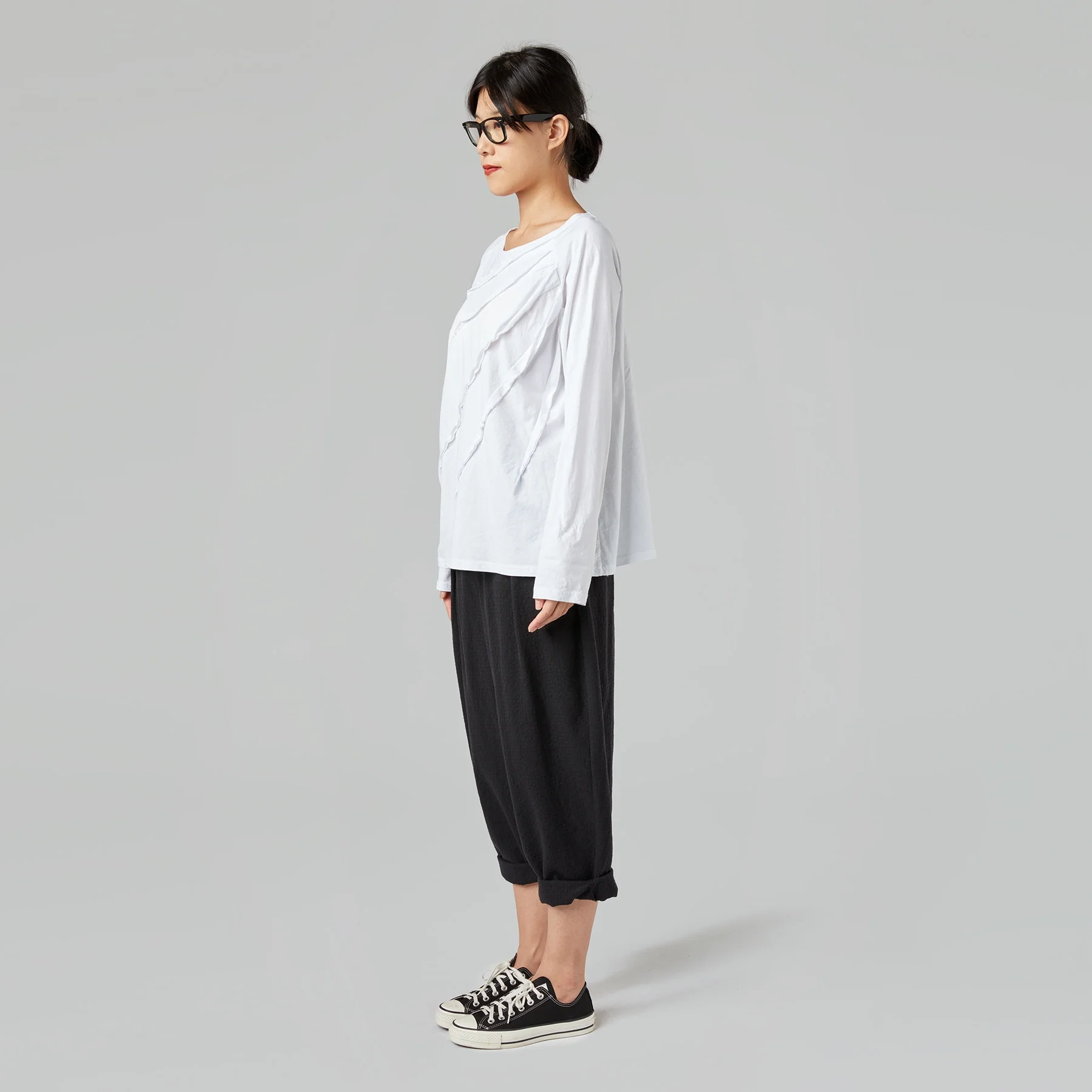 T-SHIRT WITH SEAMS IN COTTON JERSEY FABRIC - Image 4