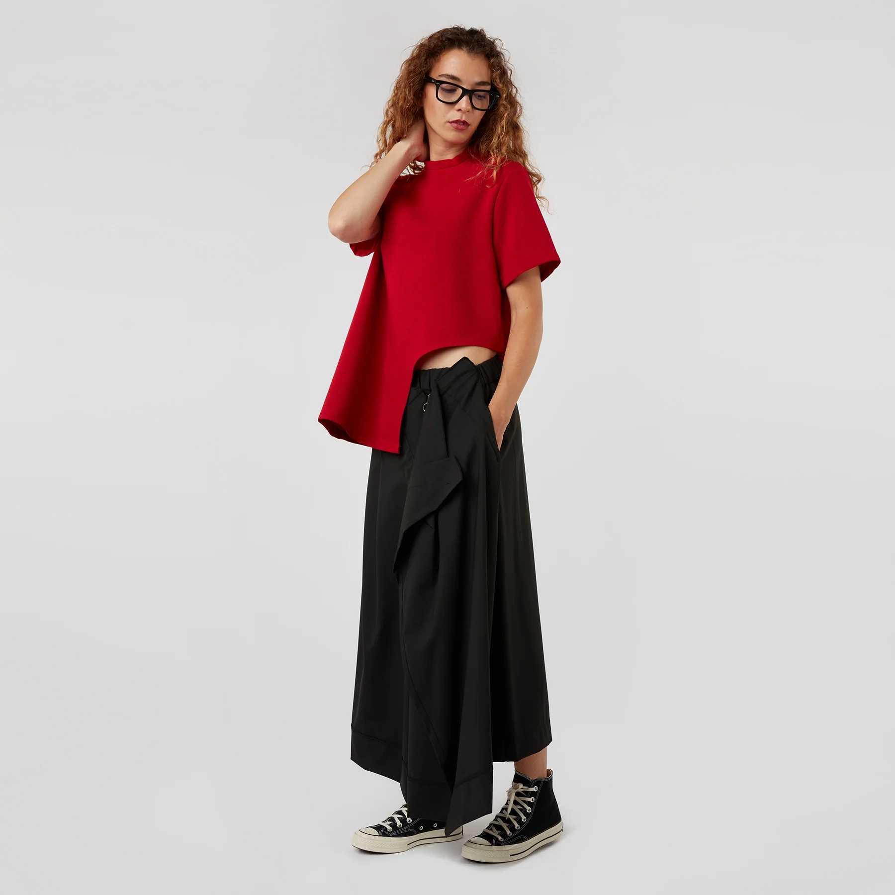 TROUSERS WITH SKIRT-EFFECT FRONT PAREO - Image 4