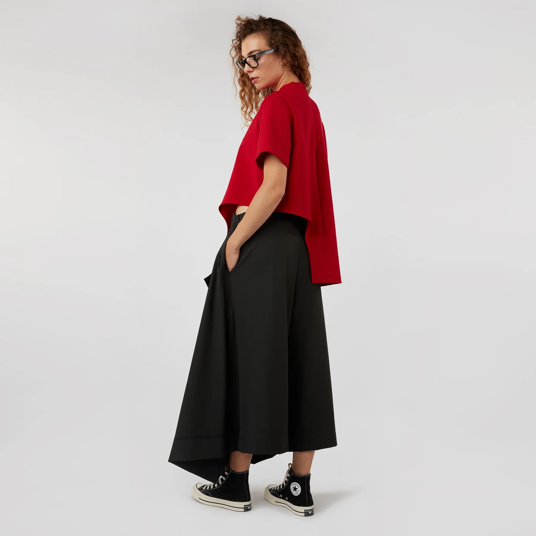 TROUSERS WITH SKIRT-EFFECT FRONT PAREO - Image 5