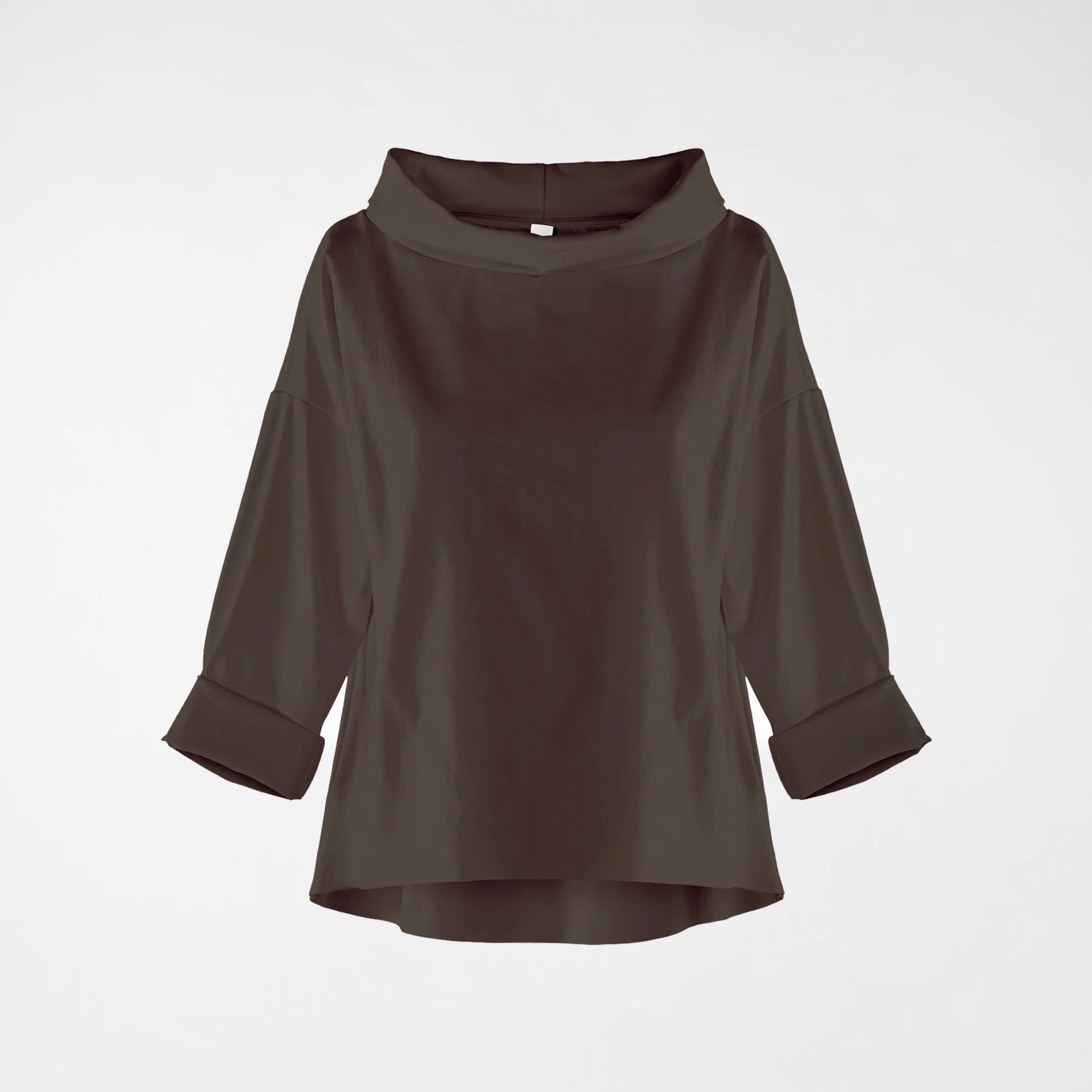 TURN-UP NECK SWEATER IN PUNTO MILANO FABRIC - Image 15