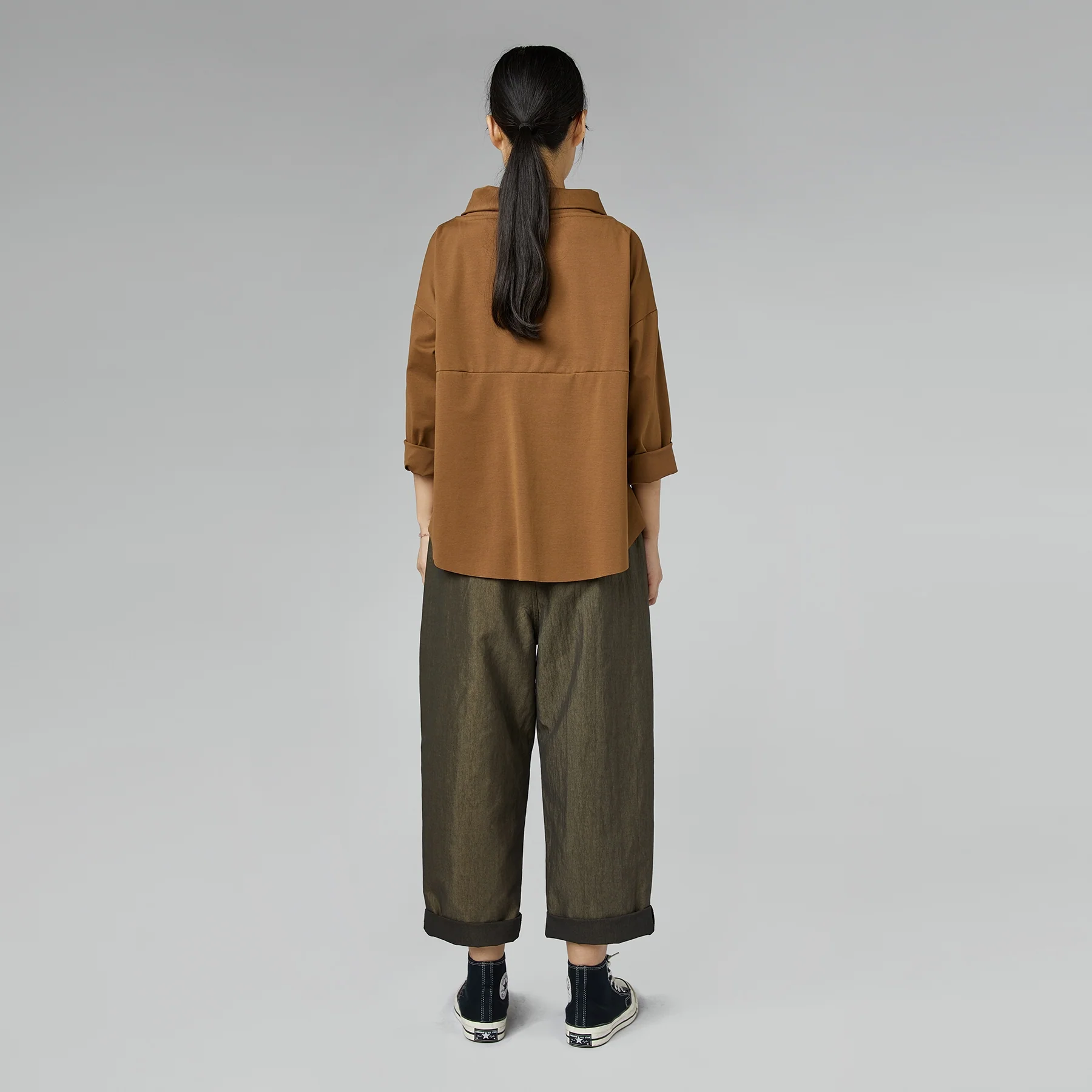 TURN-UP NECK SWEATER IN PUNTO MILANO FABRIC - Image 4