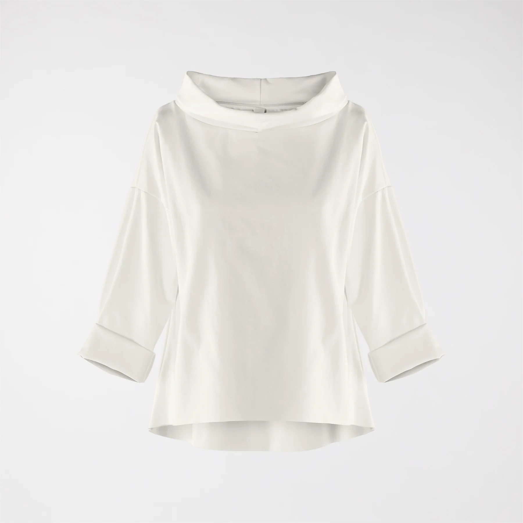 TURN-UP NECK SWEATER IN PUNTO MILANO FABRIC - Image 9