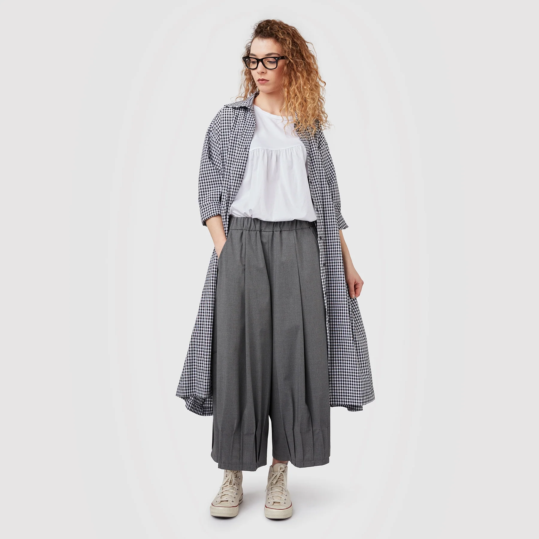 WIDE PANTS WITH DETAILS AT THE HEM - Image 11